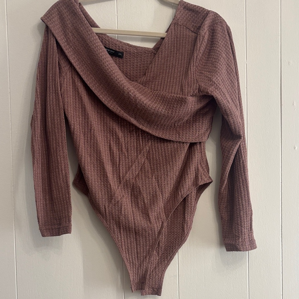 Brown Long Sleeve Bodysuit